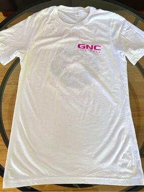 GNC Live Well & Quest Nutrition Doughnut 🍩 Women's White Short Sleeve Logo Tee